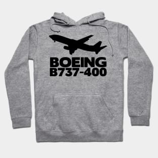 Boeing B737-400 Silhouette Print (Black) Hoodie